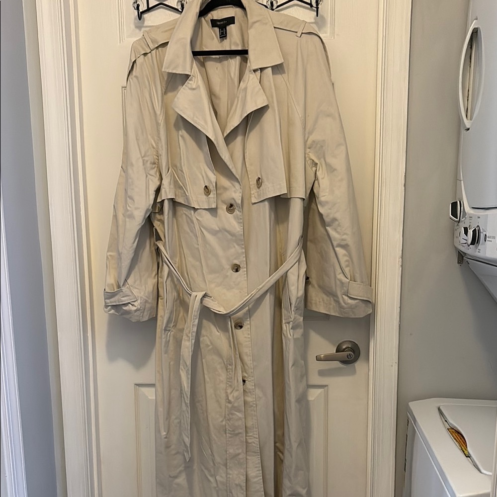 Forever 21 Tan Trench Coat with Belted Waist and Notched Lapels